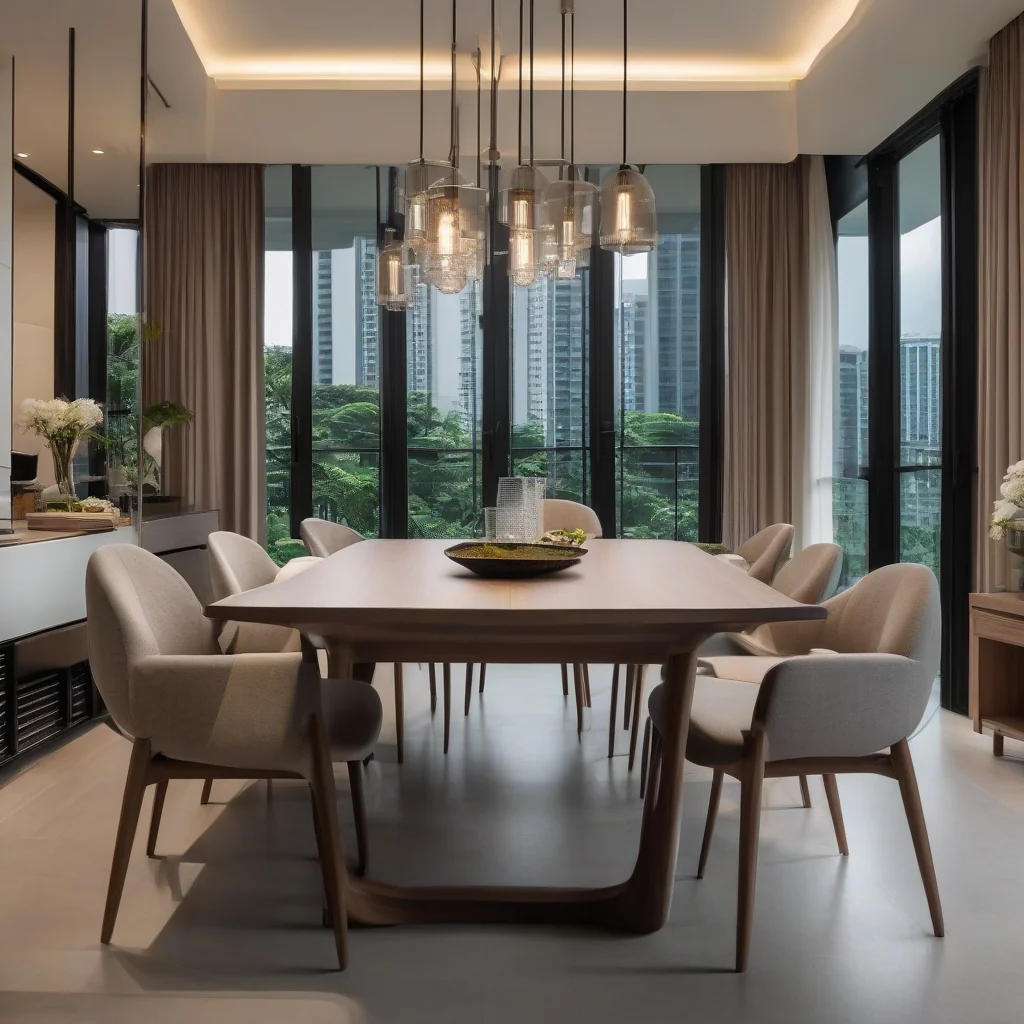 Penyelesaian Meja Makan Jimat Ruang untuk Apartmen Kecil di Singapura