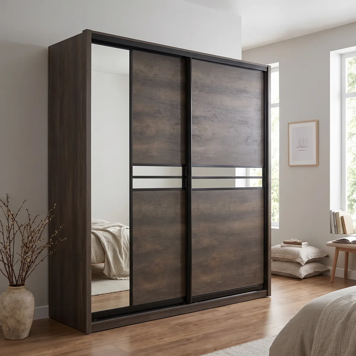 Almari Pintu Gelangsar Cardiff Panel Bertona
