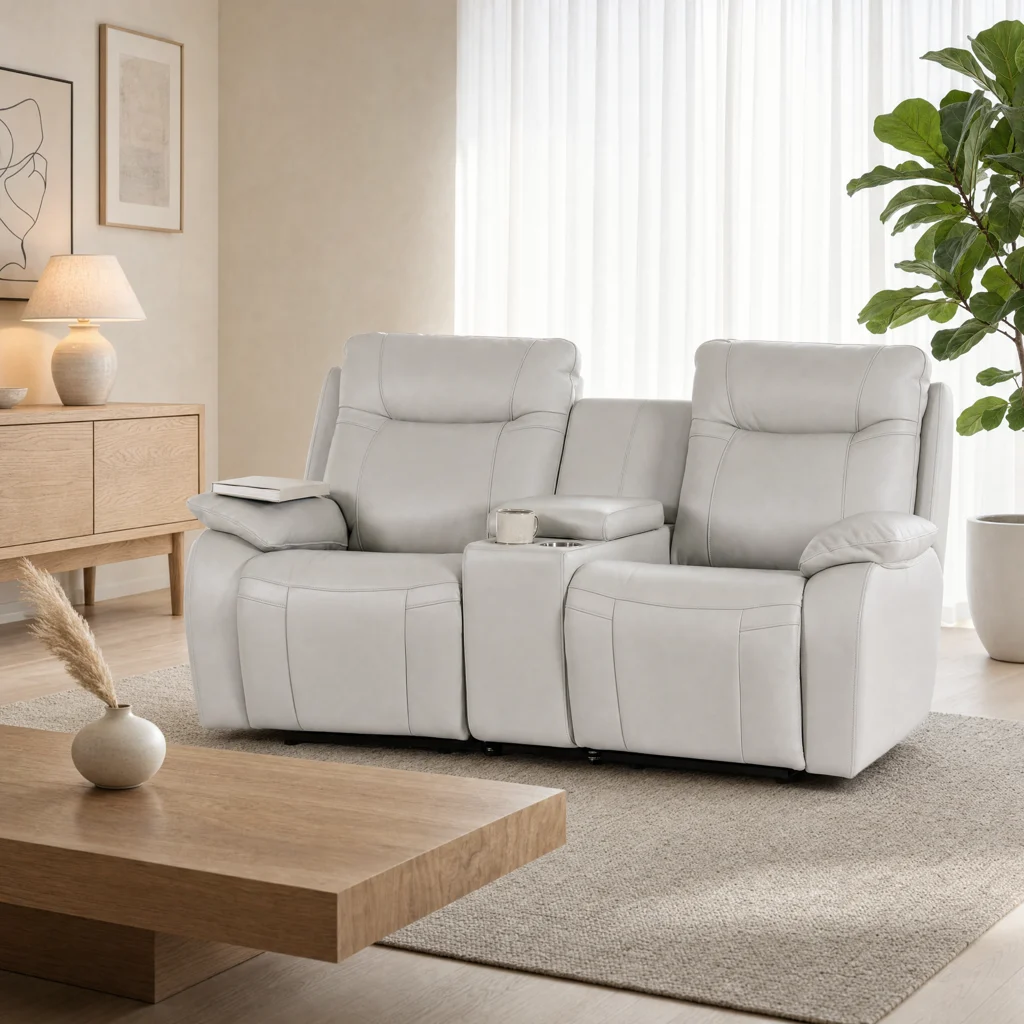 Knight Cinema Power Recliner Sofa with Console