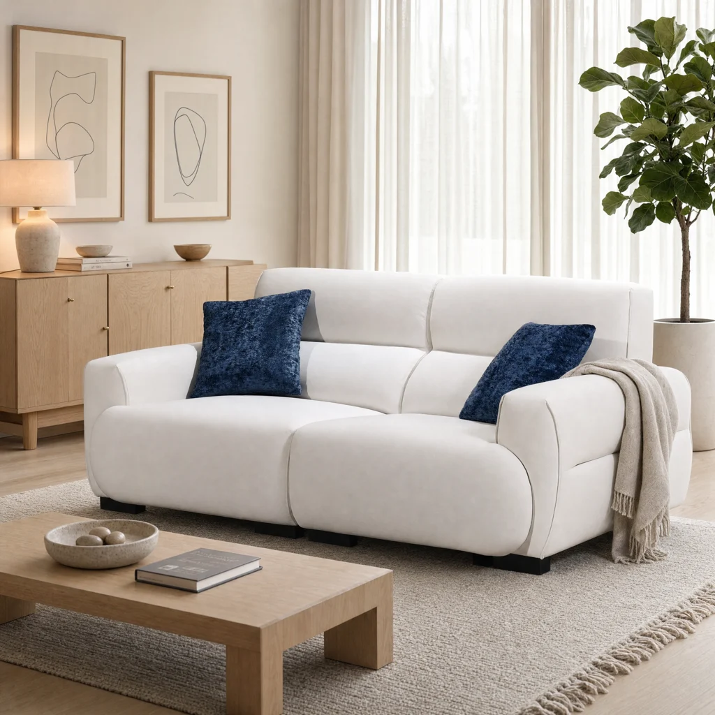 Knight Cloud Curved Fabric Sofa