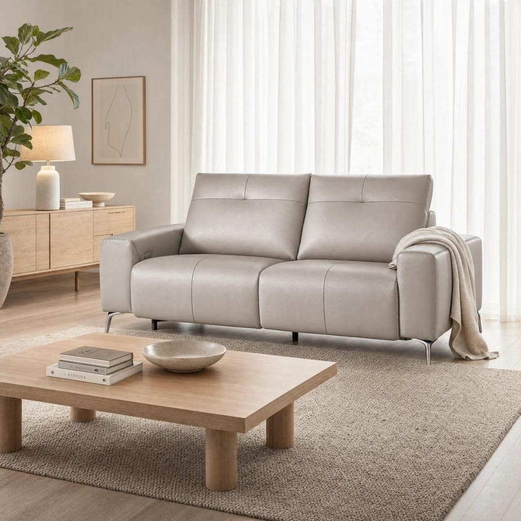 Knight Glide Power Recliner Leather Sofa