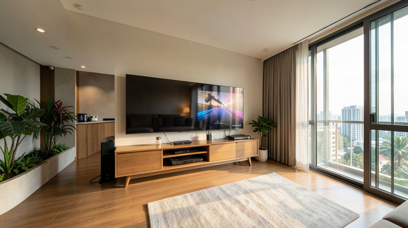 The Ultimate Glass Top TV Console Buying Guide for Your Home - Singapore Home Interior