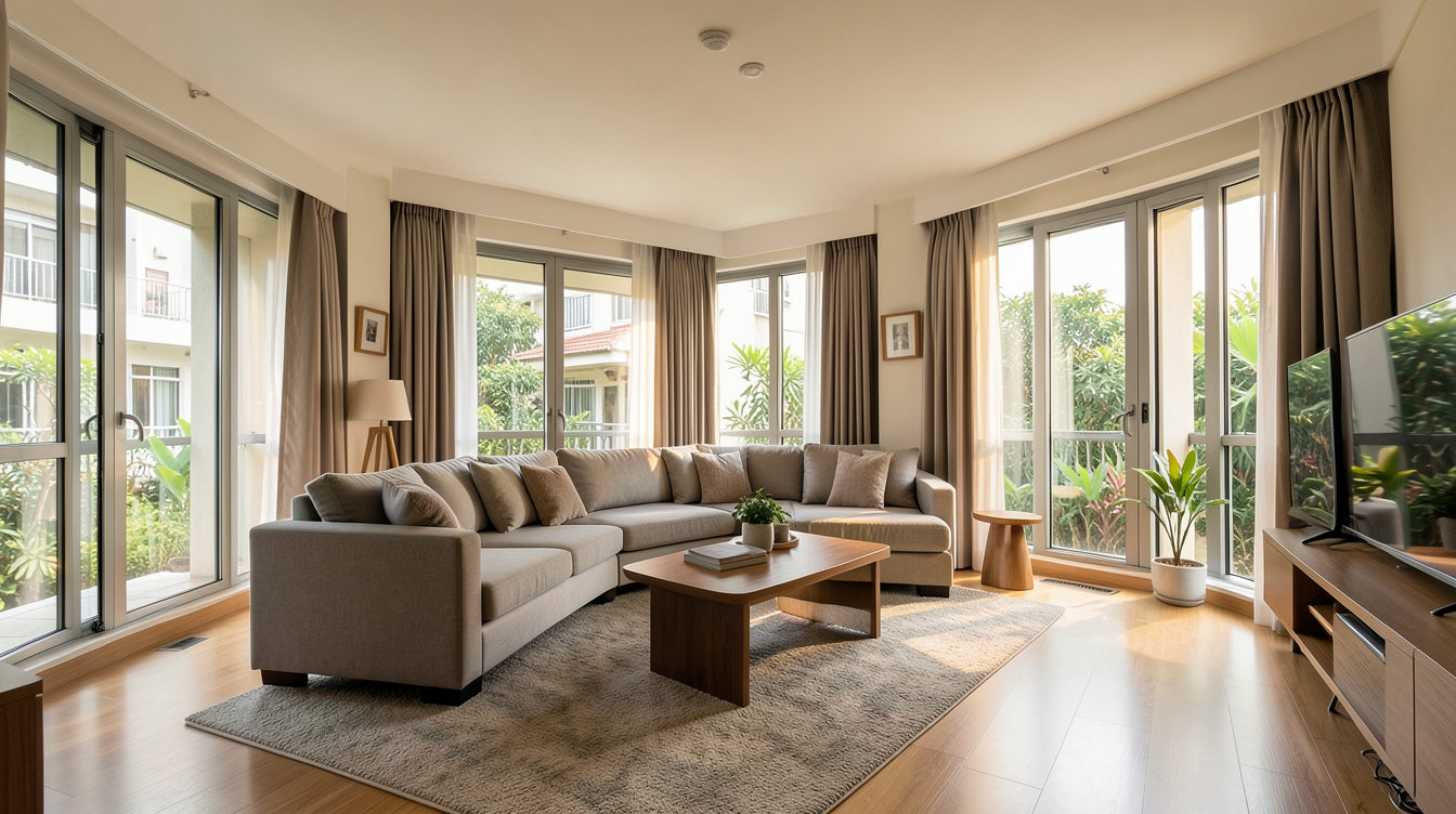 How to Furnish a 4-Room BTO Living and Dining Area on a Realistic Budget - Singapore Home Interior