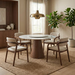 Verona Round Sintered Stone Dining Table with Lazy Susan