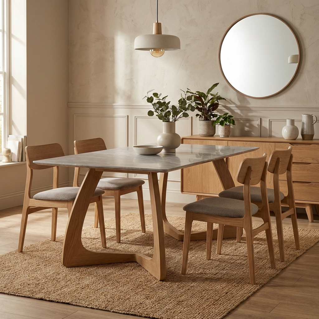 Milano Grande Dining Table — full set view Singapore