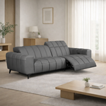 Knight Elite Power Recliner Leather Sofa with Motorised Headrest