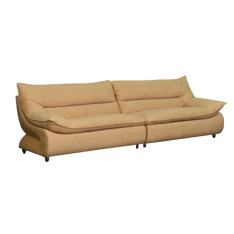 Beige colour fabric sofa on a white background