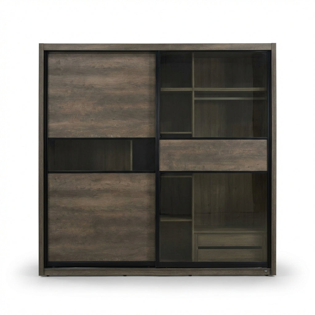 Rioverde Smoked-Glass Style Sliding Wardrobe