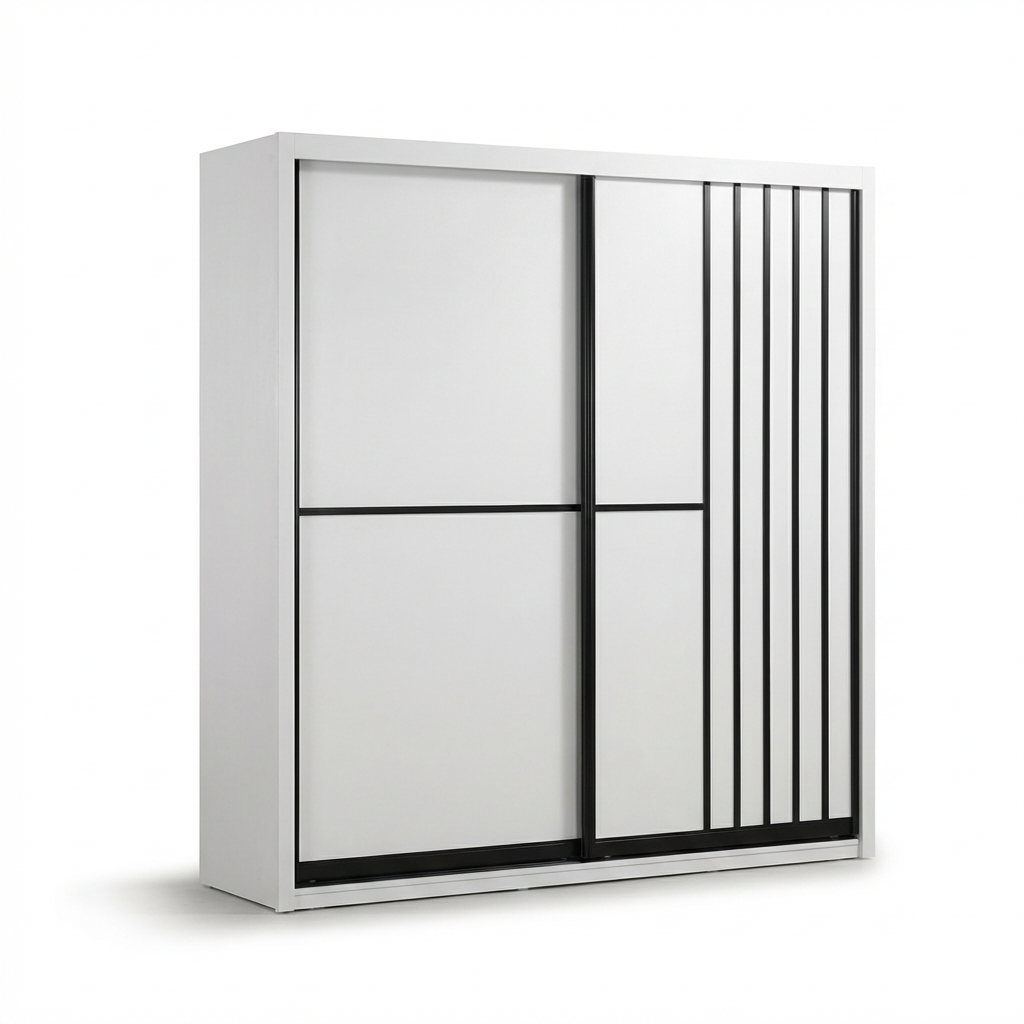 Guelph Bright-Frame Sliding Door Wardrobe