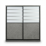 Vologda Stripe-Accent Sliding Door Wardrobe