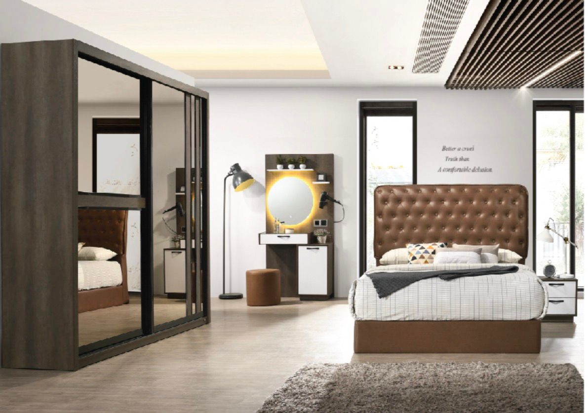Valdez Mirror-Trim Sliding Wardrobe